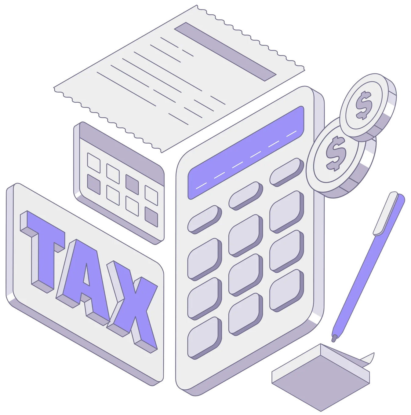 Imagem de uma calculadora com um arquivo de taxas